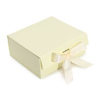Flache Geschenkbox - Mittelgroßes Quadrat (20x18,2x8cm) - Elfenbein