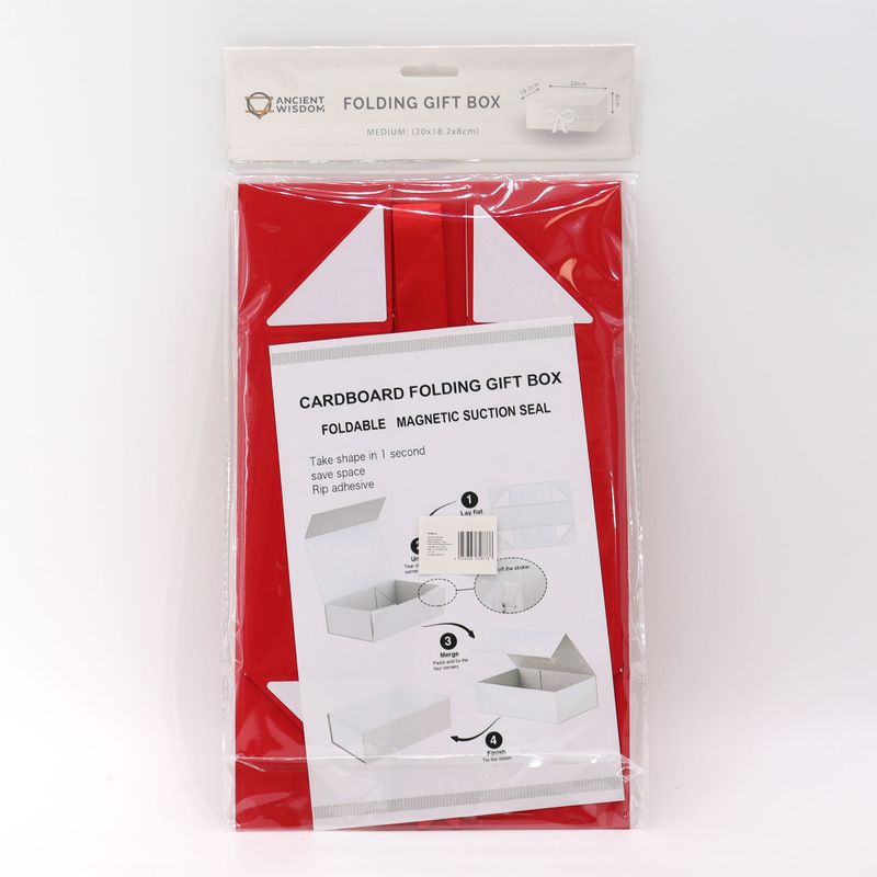 Flache Geschenkbox - Mittelgroßes Quadrat (20x18,2x8cm) - Rot