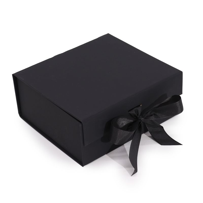 Flache Geschenkbox - Mittelgroßes Quadrat (20x18,2x8cm) - Schwarz