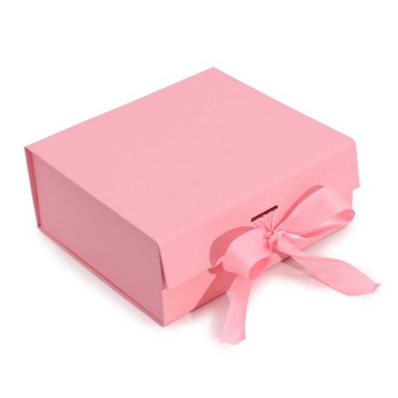 Flache Geschenkbox - Mittelgroßes Quadrat (20x18,2x8cm) - Rosa