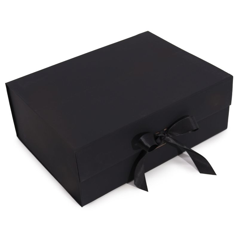 Flache Geschenkbox - Extragroß (33x25x12cm) - Schwarz