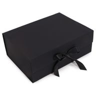 Flache Geschenkbox - Extragroß (33x25x12cm) - Schwarz
