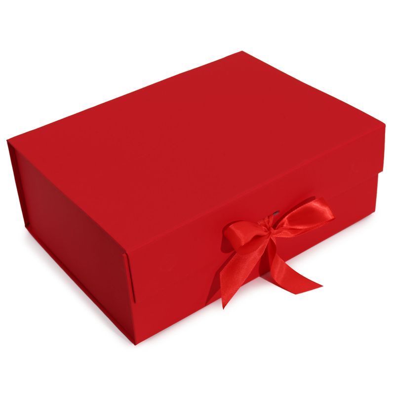 Flache Geschenkbox - Extragroß (33x25x12cm) - Rot