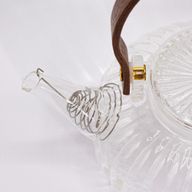 Teekanne aus Glas mit Sieb - Klare gerippte Perle - 850 ml