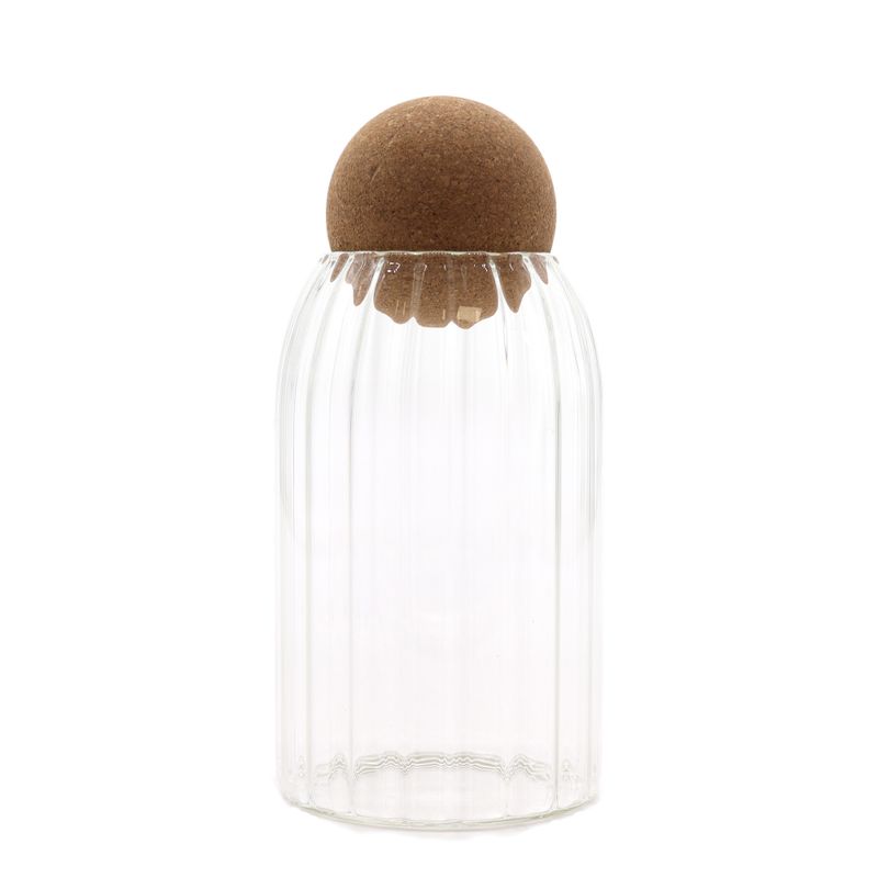 Cork-Ball Glasgefäß - Geriffelt - 15cm