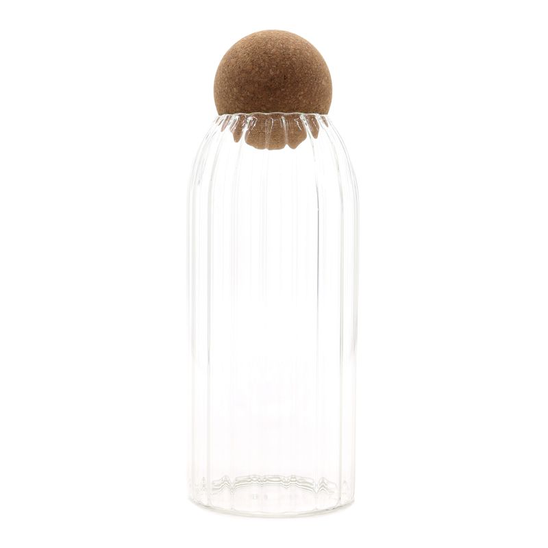 Cork-Ball Glasgefäß - Geriffelt - 20cm