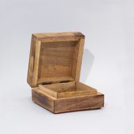 Kleine emaillierte quadratische Box 10x10x4,2cm - Pilzdesign Blaugrün