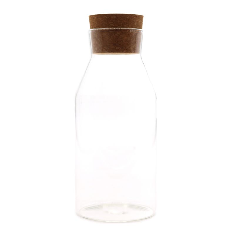 Glasgefäß mit Kork - Klar - 20cm