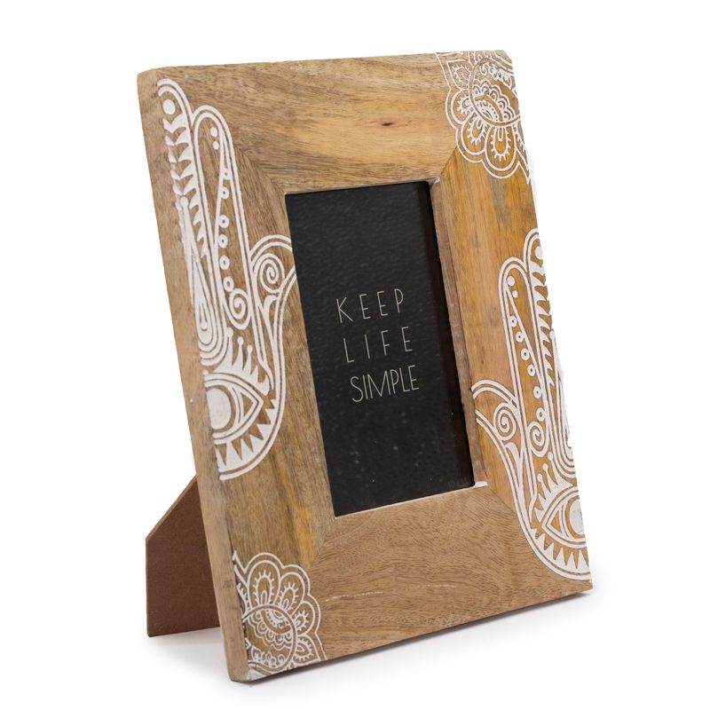 Med Mangoholz-Bilderrahmen (für 10 x 15 cm), 26 x 20 x 2 cm – Hansa – Weiß
