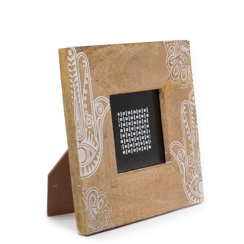 Kleiner Bilderrahmen aus Mangoholz (für 10x10cm) 20x20x2cm - Hansa - Weiß