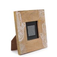 Kleiner Bilderrahmen aus Mangoholz (für 10x10cm) 20x20x2cm - Hansa - Weiß