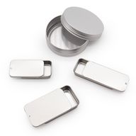Schiebedeckel Mini-Blechdose Dispenser - 10 g (6x3,3x1 cm)