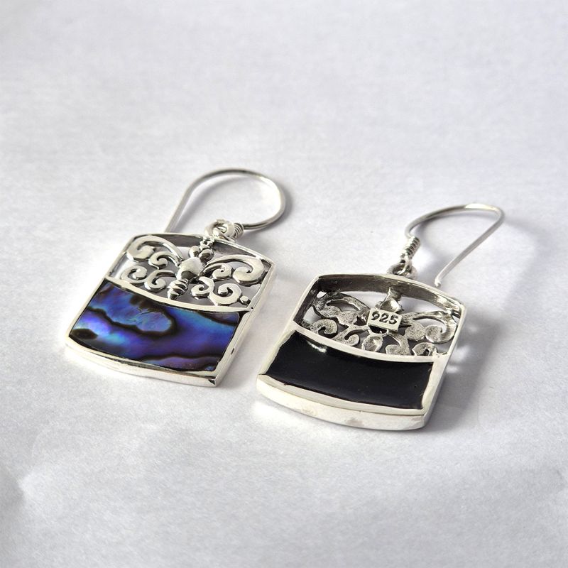 Muschel & Silber Ohrringe - Libelle - Abalone