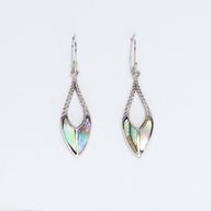 Muschel & Silber Ohrringe - Speertropfen - Abalone