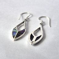 Muschel & Silber Ohrringe - Speertropfen - Abalone