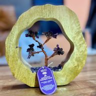 Edelstein-Baumgarten – Mangoholz-Ring – Amethyst – 60 Chipstones
