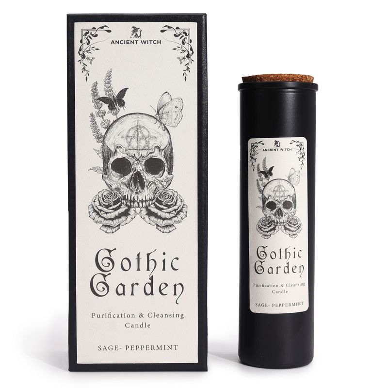 Gothic Garden Ritualkerze der alten Hexe und passende Geschenkbox, Vorderansicht