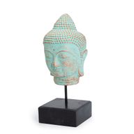 Stillness Buddhakopf auf Ständer - Grünes Kupfer