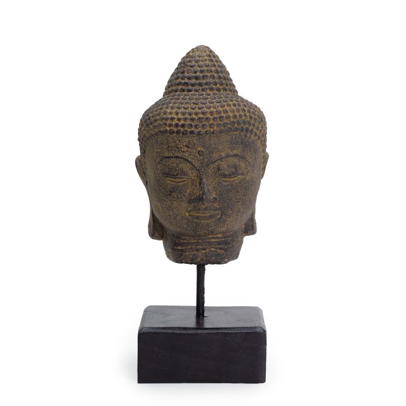 Stillness Buddhakopf auf Ständer - Grau