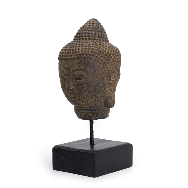 Stillness Buddhakopf auf Ständer - Grau