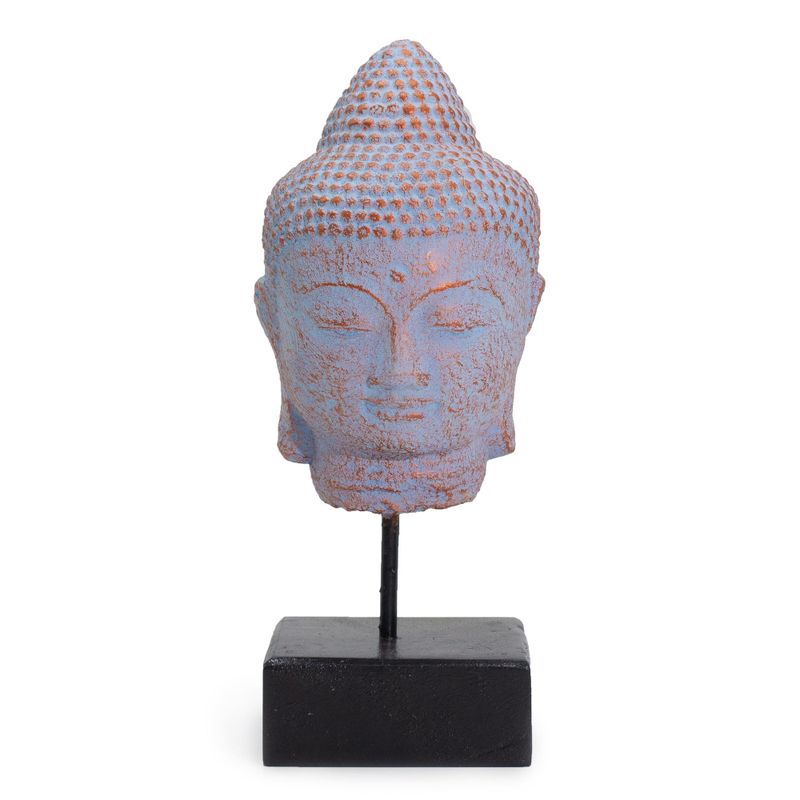 Stillness Buddhakopf auf Ständer - Blaues Kupfer