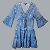 (M-L) Kleid – Seeblau & Goldfisch-Design