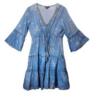 (M-L) Kleid – Seeblau & Goldfisch-Design