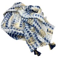 Nomad Sari On the Med Kollektion - Pario- Blauer Batik- und Blockdruck