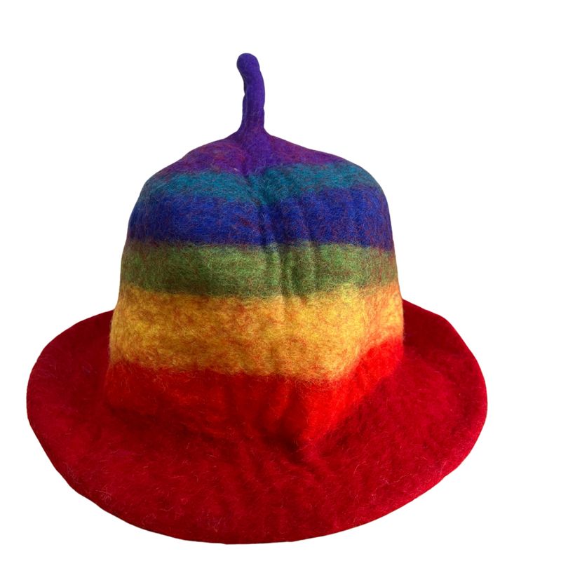 Gefilzter Saunahut - Regenbogen