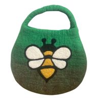 Wassergefilzte Bienentasche - Ein Griff mit Magnet - Gartengrün