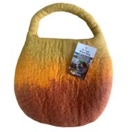 Wassergefilzte Bienentasche - Ein Griff mit Magnet - Sonnenaufgang Orange