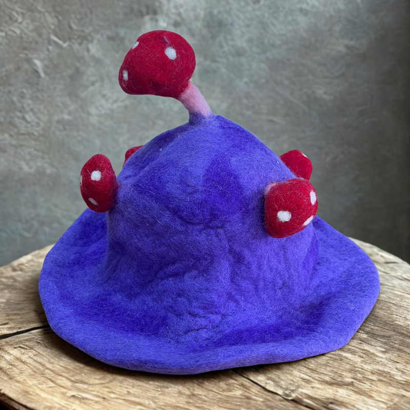 Filzmütze mit Pilzmotiv - Dreamy Purple Haze