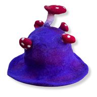 Filzhut mit Pilzmotiv - Sehr violett