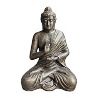 Großer Buddha in Meditations-Stupa aus Antikgold, 1,5 m