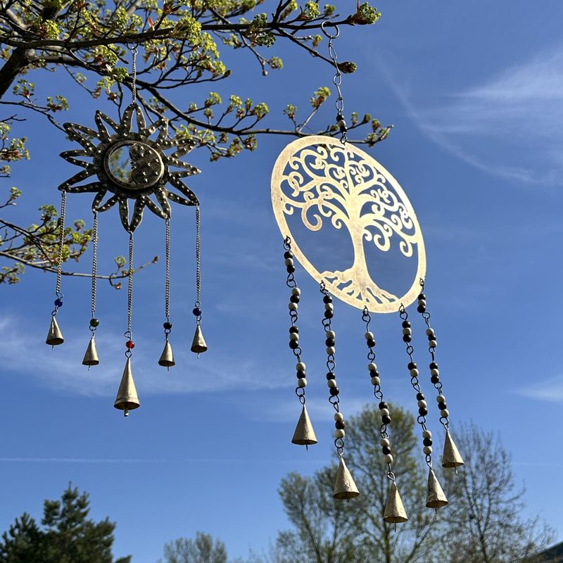 Indisches Glockenspiel - Großes Belle Chimes mit Lebensbaum - 25cm