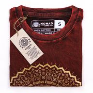 Kleines Stone Washed T-Shirt – Mandala – Kastanienbraun