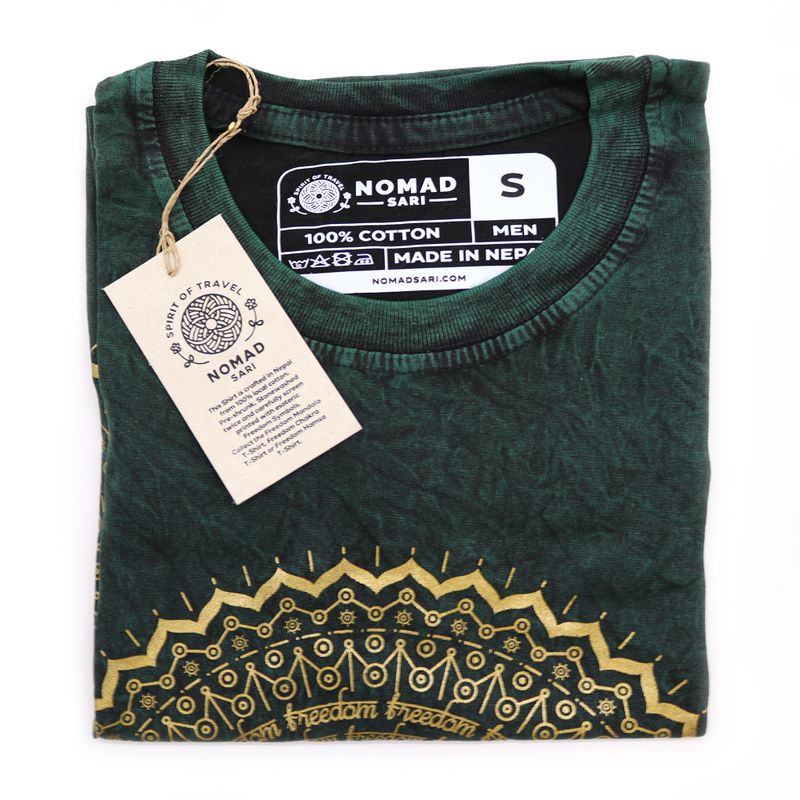 Kleines Stone Washed T-Shirt - Mandala - Grün