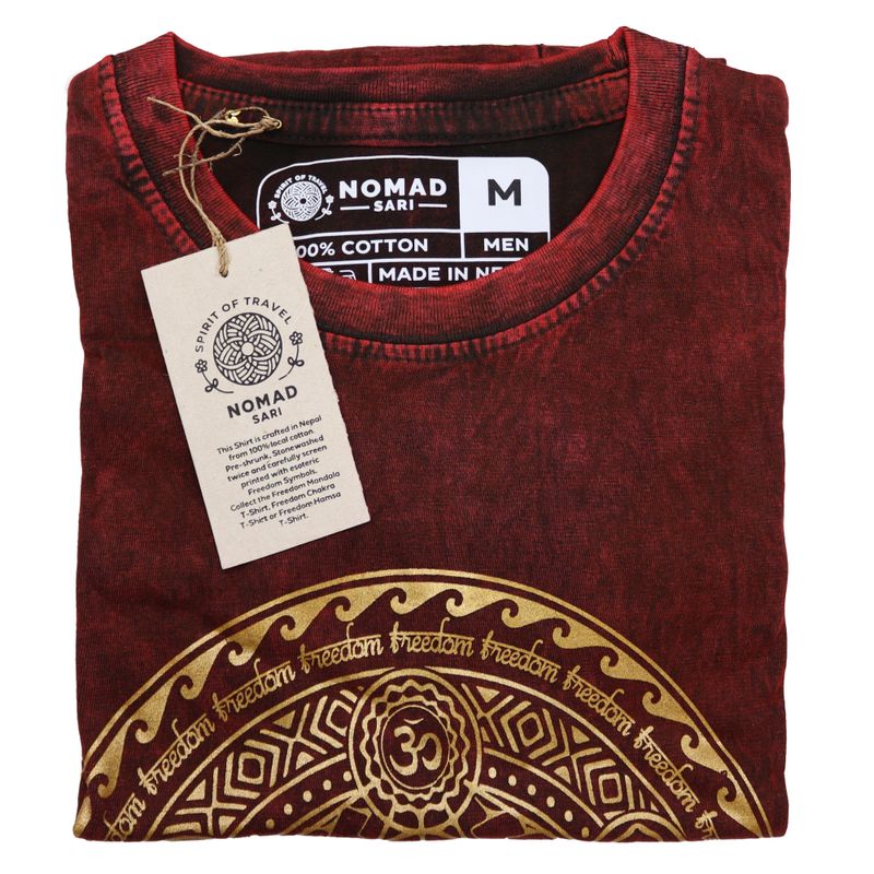 Mittelgroßes Stone Washed T-Shirt – Chakra – Kastanienbraun
