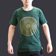 Kleines Stone Washed T-Shirt - Mandala - Grün