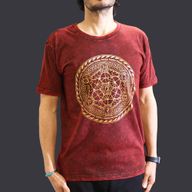 Mittelgroßes Stone Washed T-Shirt – Chakra – Kastanienbraun