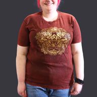 Extra großes Stone-Washed T-Shirt - Hamsa - Weinrot