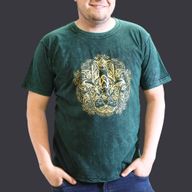 XXL Stonewashed-T-Shirt - Hamsa - Grün