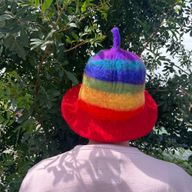 Gefilzter Saunahut - Regenbogen