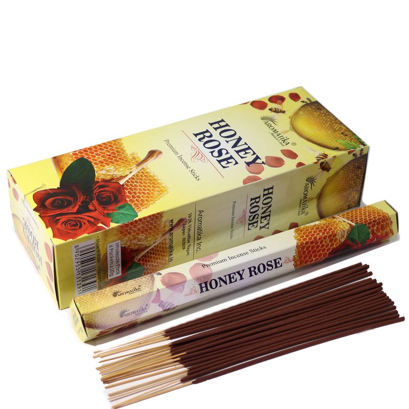 Aromatika Hexen-Räucherstäbchen ohne Holzkohle – Honigrose
