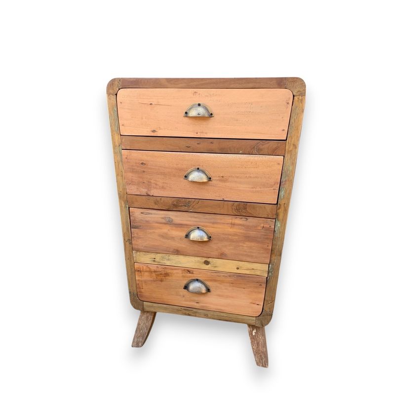 4 Schubladen Lagerung - Recyceltes Holz