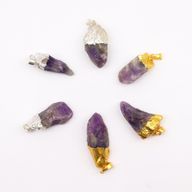 Edelstein-Amethyst-Anhänger, vergoldet und versilbert (6 sortiert)