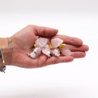 Edelstein-Anhänger aus Rosenquarz, vergoldet und versilbert (6 sortiert)