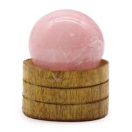 Edelsteinkristallkugel 40mm - Rosenquarz mit Ständer