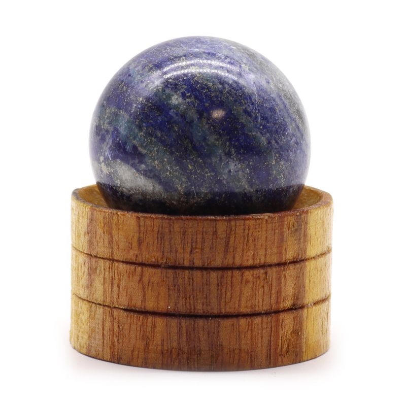 Edelsteinkristallkugel 40 mm – afghanischer Lapislazuli mit Ständer