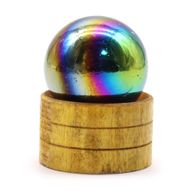 Edelsteinkristallkugel 40mm - Amethyst Aura mit Ständer